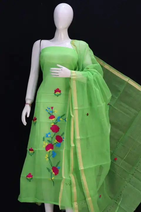 Embroideryworksuit> get Kota doria suit and sarees direct from manufacturer at best pr uploaded by Ansari Handloom on 5/7/2023