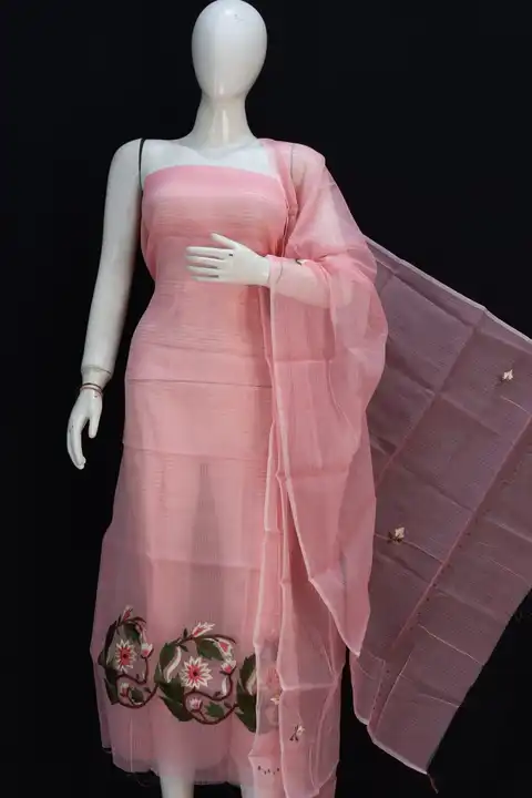 Embroideryworksuit> get Kota doria suit and sarees direct from manufacturer at best pr uploaded by Ansari Handloom on 5/7/2023