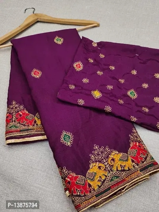 Beautiful Cotton Blend Saree With Blouse Piece  uploaded by Udaan on 5/7/2023