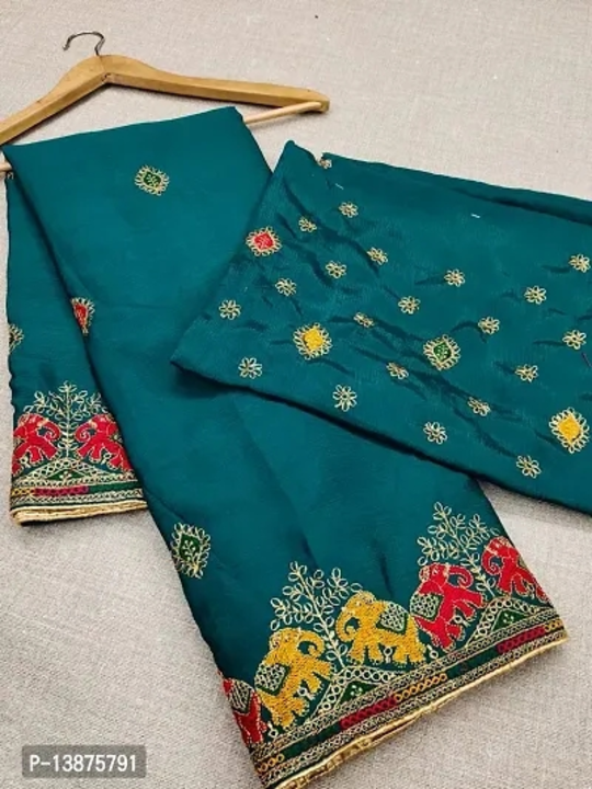 Beautiful Cotton Blend Saree With Blouse Piece  uploaded by Udaan on 5/7/2023