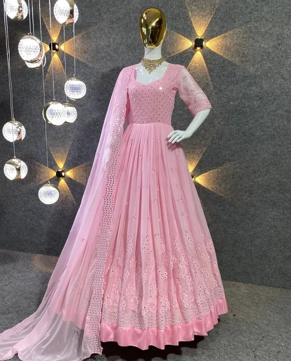 Post image (DC-2003)  *💃Gown💃*

👉👗💥 *LUNCHING NEW DESIGNER PARTY WEAR GOWN LOOK 2-NEW COLOURS* 💥👗👌🎊🎊🎊🎊🎊🎊

🧵FABRICS DETAIL🧵

👗*GOWN FABRIC* :- FOX GEORGETTE WITH EMBROIDERY  9MM SEQUENCE WORK WITH FULL SLEEVES
👗*GOWN INNER* :- MICRO COTTON
👗*GOWN SIZE* :- UP TO 42 XL FREE SIZE *(FULLY STITCHED)*
👗*GOWN LENGTH* :- 55 INC
👗*GOWN FLAIR* :- 3 mtr

🧣*DUPATTA FABRIC* :- FOX GEORGETTE WITH FOUR SIDE 9MM SEQUENCE EMBROIDERY LESS BODAR 
🧣*DUPATTA LENGTH* :- 2.40mtr

⚖️ WEIGHT:- 1 kg ⚖️

✅*Fast Booking*✅

*👉RATE :- 1299/- FIX*👈

🎊💕 *ONE LAVEL UP*💕🎊
🎊👌 *AONE QUALITY*👌🎊