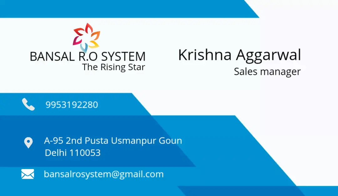 Visiting card store images of BANSAL R.O SYSTEM
