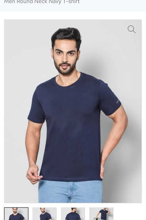 Grayzone Basic Men Round Neck Navy T-shirt uploaded by Sai Shradha Creation on 5/2/2024