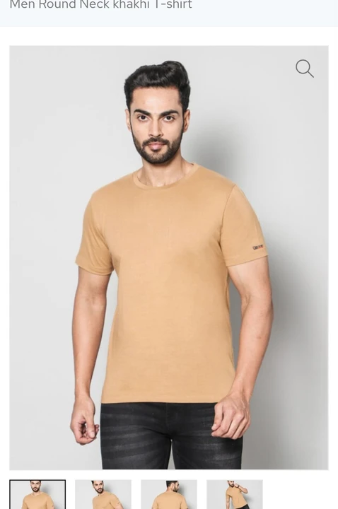 Grayzone Basic Men Round Neck khakhi T-shirt uploaded by business on 5/7/2023