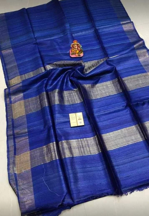 Handloom pure tussar giccha jari border silk saree  uploaded by Vina Handloom on 5/7/2023