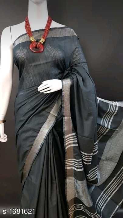 Khadi lilen sarees uploaded by business on 3/8/2021