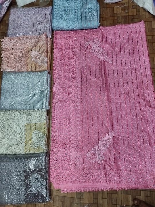 Lace border and stone work sarees uploaded by Apna clothes shop on 5/7/2023