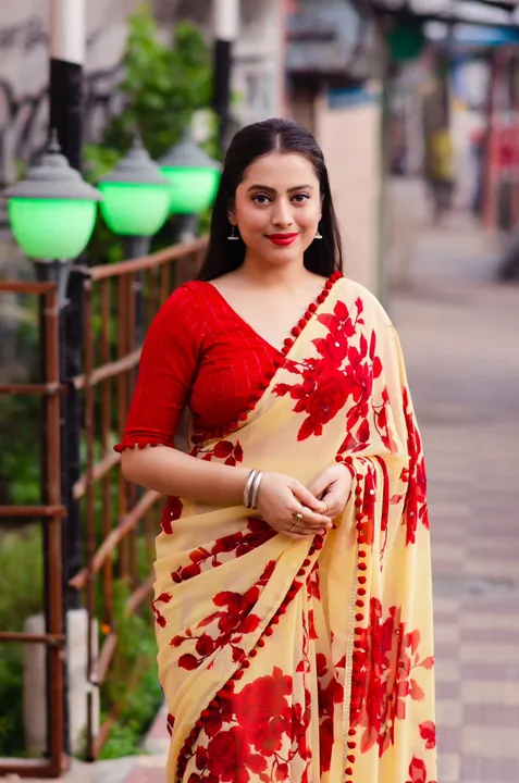 Georgette saree uploaded by VARDHAK COLLECTION  on 5/7/2023