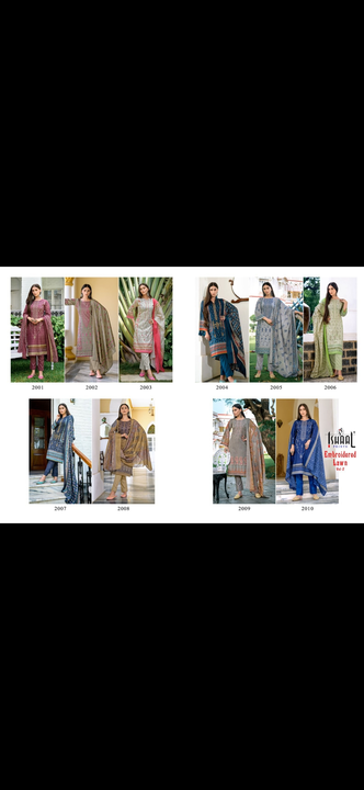 Ishaal present embroidery work  lawn cotton 10 pis set uploaded by Heena fashion house on 5/7/2023