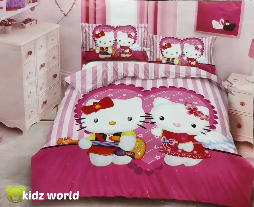 2◼️5d prints
◼️glace cotton
◼️ *kidz world*
◼️double bed sheet set
◼️one double bed sheet set fsd uploaded by Wedding collection on 5/7/2023