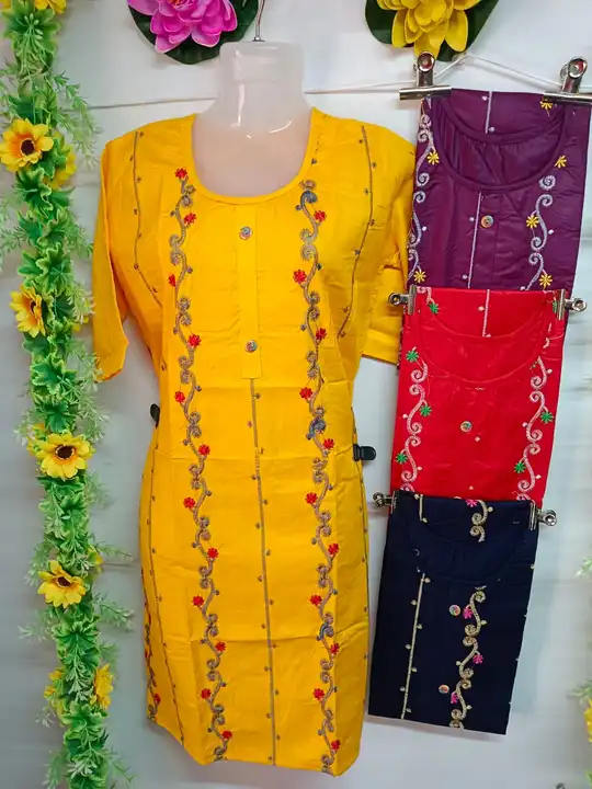 Rayon Full Body Embroidery Kurti uploaded by Arham Garments on 5/7/2023