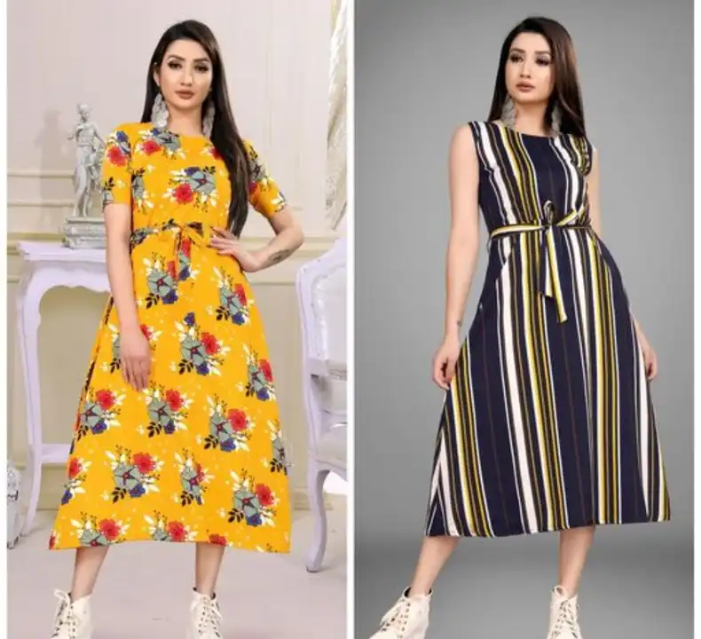 American crepe fabric Kurti And Gown uploaded by Ekveera Fashion on 5/7/2023