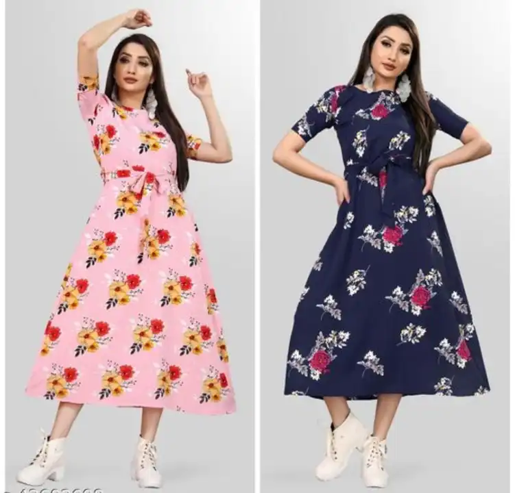 American crepe fabric Kurti And Gown uploaded by Ekveera Fashion on 5/7/2023