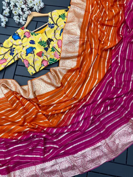 Viscose Georgette saree uploaded by SAURYA EXPORT on 5/7/2023