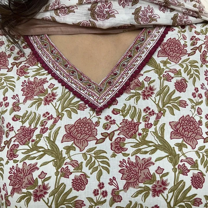 M to XXXL, cotton kurta with pockets on both sides of the kurta and pleated salwar  and soft cotton  uploaded by Online Ladies Dresses on 5/7/2023