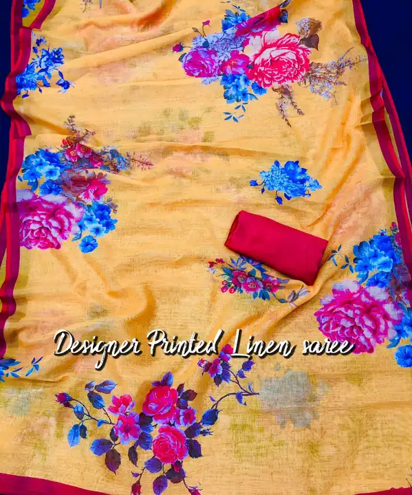 Linen saree uploaded by SAURYA EXPORT on 5/7/2023