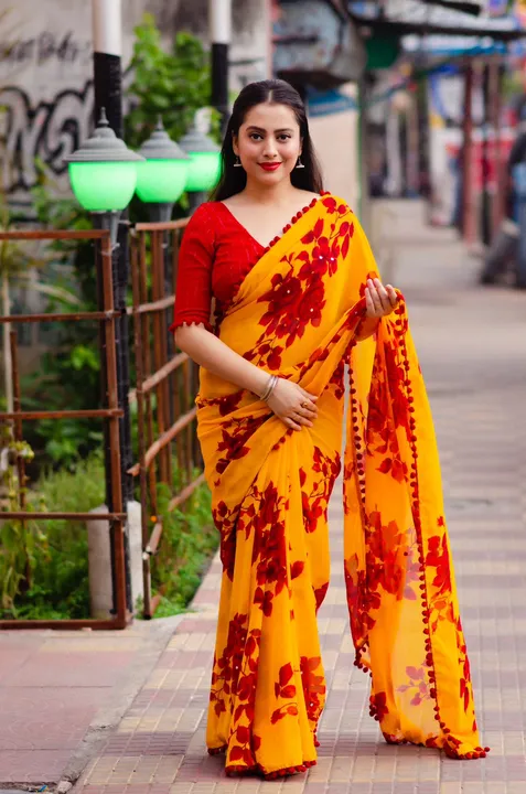 Georgette saree  uploaded by SAURYA EXPORT on 5/7/2023