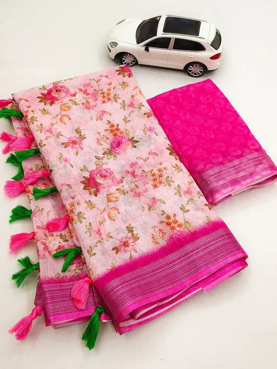 Linen saree  uploaded by SAURYA LIFE STYLE on 5/7/2023