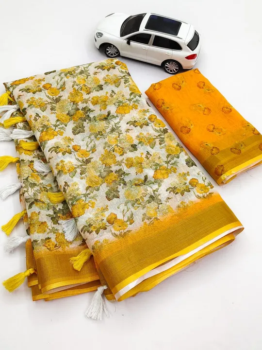 Linen saree  uploaded by SAURYA LIFE STYLE on 5/7/2023