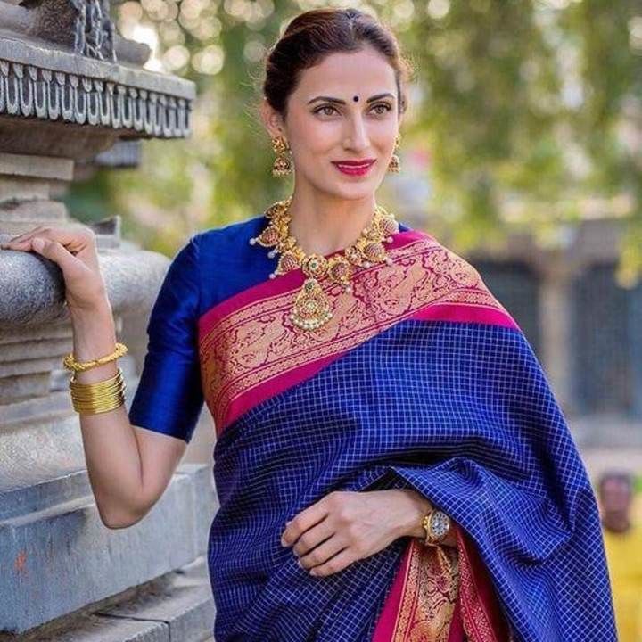 Blue silk saree uploaded by business on 3/9/2021