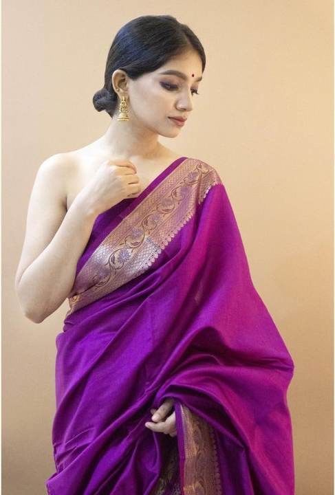 Banarasi purple wedding saree uploaded by business on 3/9/2021