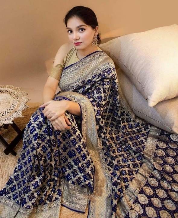 Attractive bandhej silk saree uploaded by business on 3/9/2021