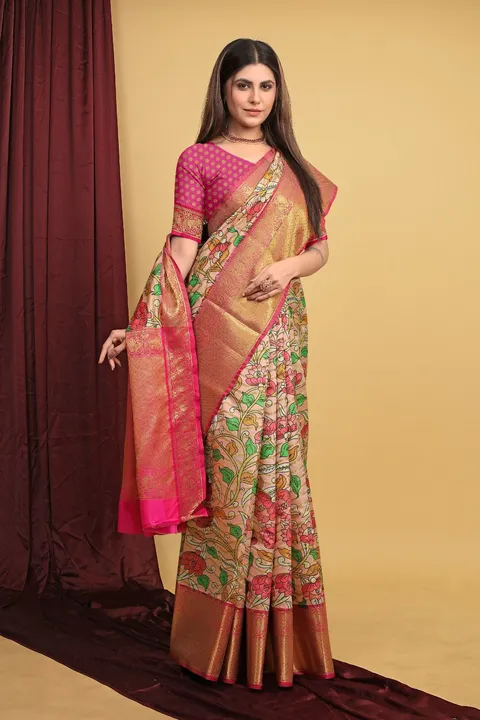 Kalamkari digital print saree uploaded by Miss Lifestyle on 5/7/2023
