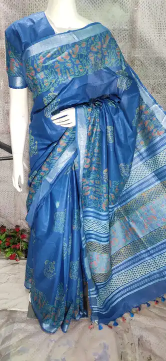 Printed silk saree  uploaded by WeaveMe India on 5/7/2023