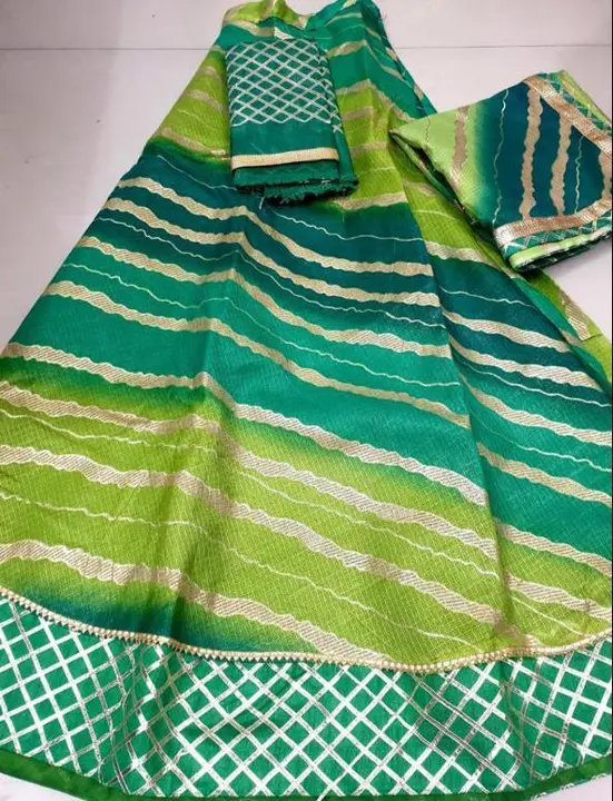 New launch kota doriya fabric  design    Foil print ghatchola lehriya Beautifull     Floral. bhandej uploaded by Gotapatti manufacturer on 5/7/2023