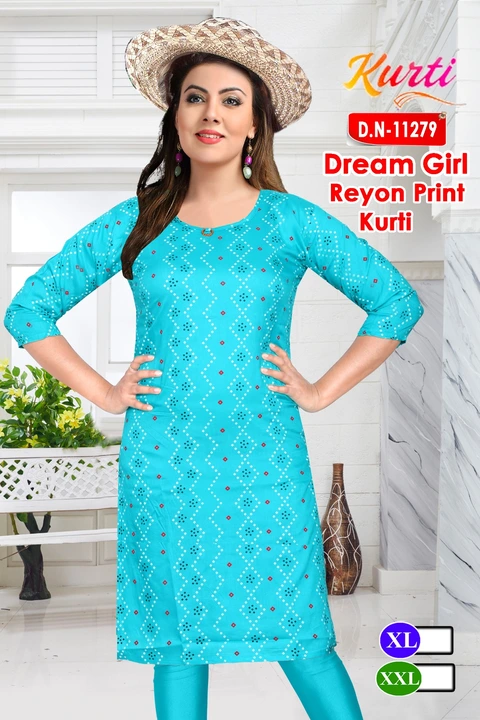 Dream girl rayon print kurti uploaded by YASHRAJ Textiles on 5/8/2023