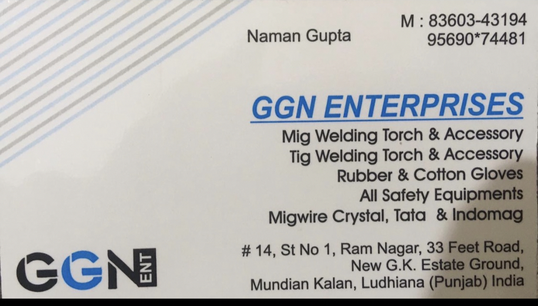 Visiting card store images of GGN ENTERPRIESES