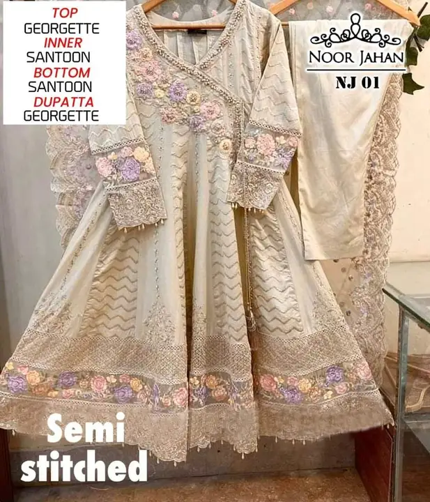 Noorjaha semi stitched  uploaded by Heena fashion house on 5/8/2023