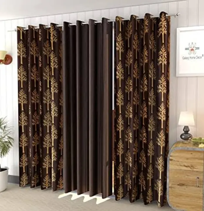  3 Piece Premium Curtains Tree Printed and Plain Curtains  uploaded by Umang traders  on 5/8/2023