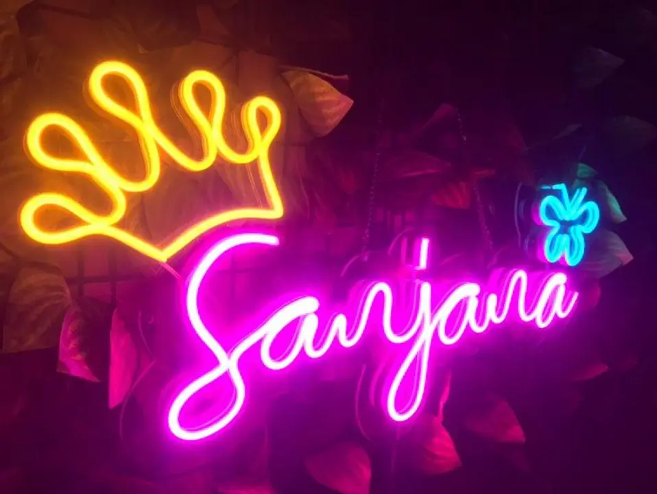 Sanjana neon sign for occasions or decoration items  uploaded by Shyam enterprises on 5/8/2023
