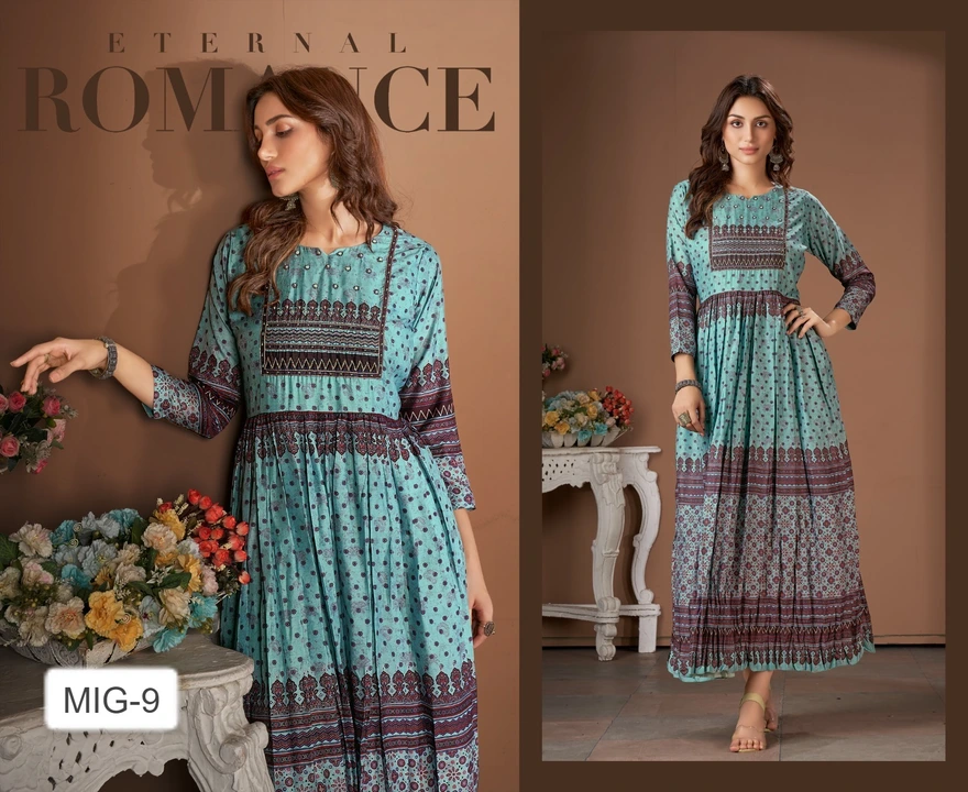 _*NEW DESIGN LAUNCH*_ 

LONG KURTI GOWNS

*DESIGN* - *MIG*

*FABRIC*  PURE VISCOSE MUSLIN 

*DETAILS uploaded by Aanvi fab on 5/8/2023