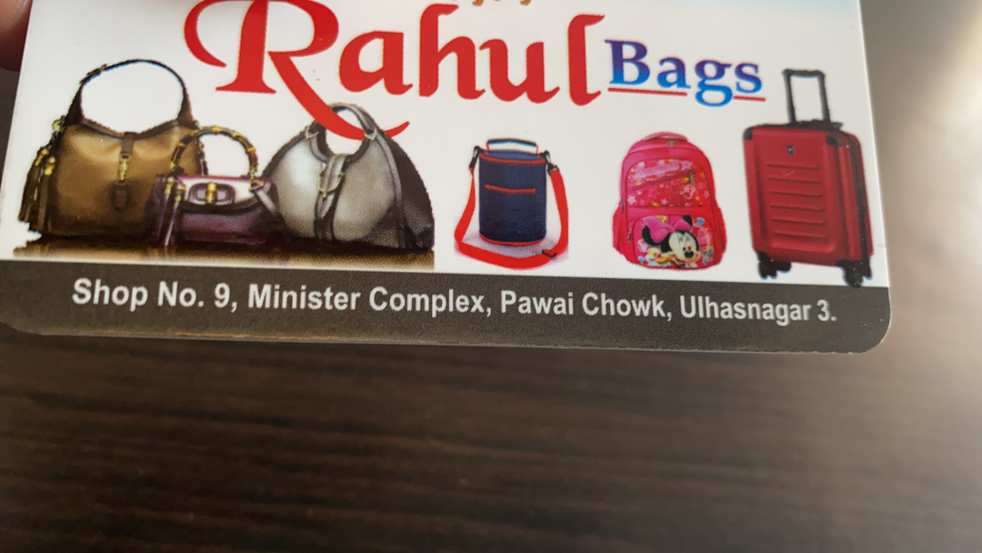 Visiting card store images of Rahul bags