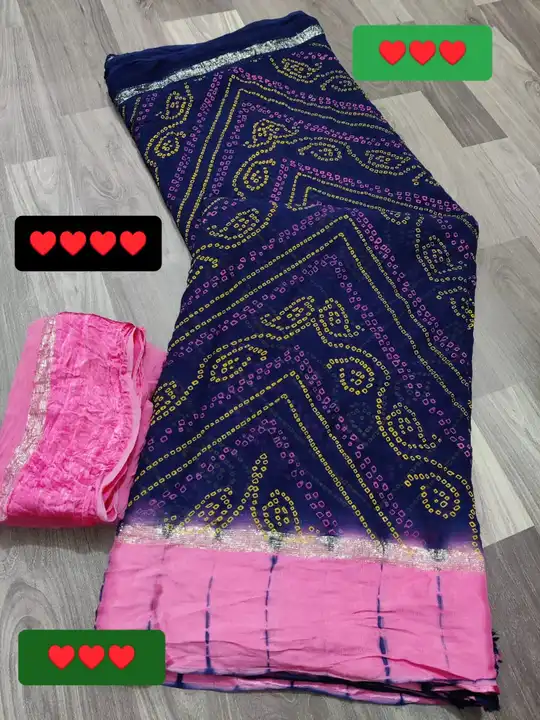 Super new 😎😎design launch🥰🥰🥰👉👉pure geogret patta fabric🥰😍👉contrash blouse👉👉👉👉jaipuri  uploaded by chehar ma online clothe on 5/8/2023