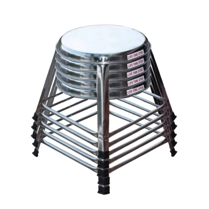 1 Feet Stainless Steel Stools Round Top Stacking Stools  uploaded by Lifetime Stools on 5/29/2024
