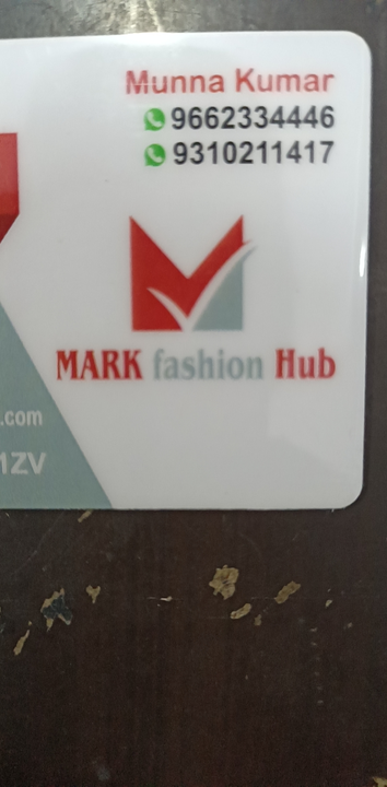 Visiting card store images of Mark fashion hub