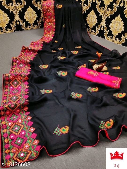 Chiffon saree uploaded by Go fashionable on 3/9/2021