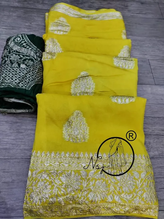 Presents  unique Saree*  SAME LIKE A PHOTO 

beautiful  colour combination saree for all ladies 

💖 uploaded by Gotapatti manufacturer on 5/8/2023