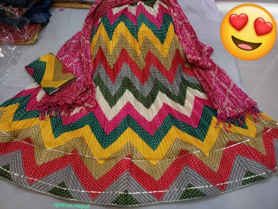 Fabric.. DOLA CHINON 



Beautiful lahnga WITH CRUSH 



CRUSH DUPTAA 
🤩🤩
 Stitched with lining as uploaded by Gotapatti manufacturer on 5/8/2023