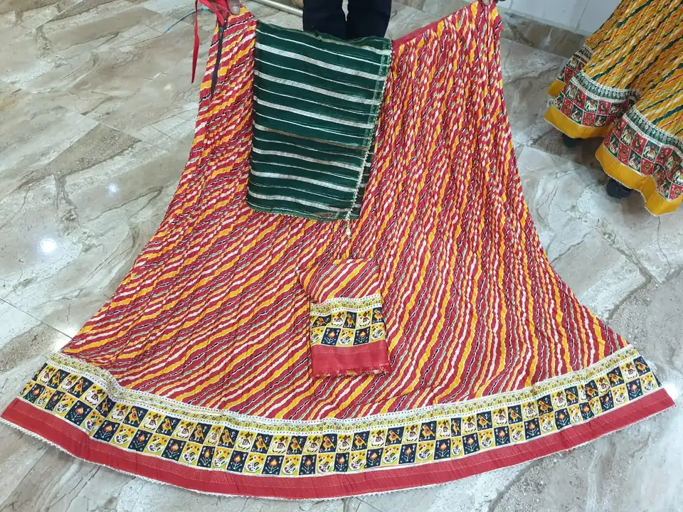 Fabric.. DOLA CHINON 



Beautiful lahnga WITH CRUSH 



CRUSH DUPTAA 
🤩🤩
 Stitched with lining as uploaded by Gotapatti manufacturer on 5/8/2023