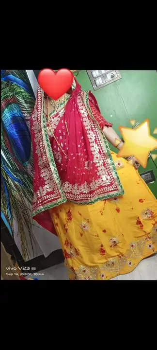 New Launched beautiful🥰🥰
 heavy heavy d-chinon full stich  lehenga with beautiful gota Patti work  uploaded by Gotapatti manufacturer on 5/8/2023