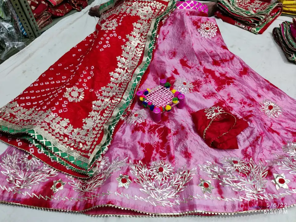 New Launched beautiful🥰🥰
 heavy heavy d-chinon full stich  lehenga with beautiful gota Patti work  uploaded by Gotapatti manufacturer on 5/8/2023