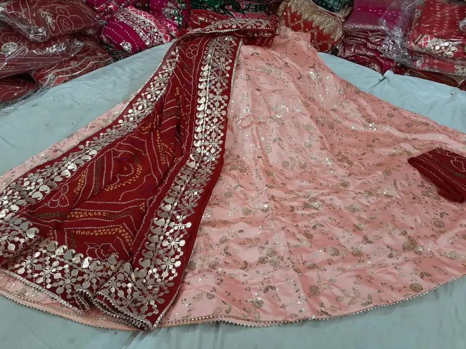 🥰🥰 *New Launch Beautiful Lahenga ( Skirt )*😘🥰

*Full Sitiched  gota Zari lehnga*
 
*Fabric sillk uploaded by Gotapatti manufacturer on 5/8/2023