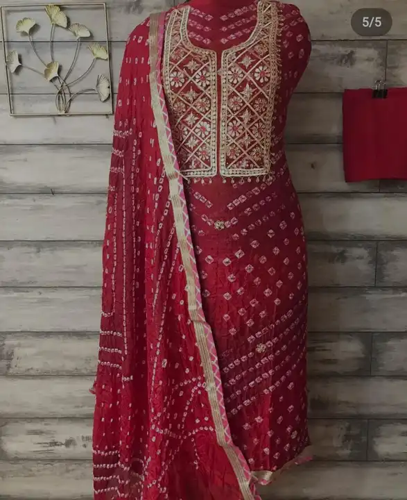 *Hurry up * bandhej suits*❤️❤️❤️

🥰🥰😍 😍😍 *Full Stock*

🥰😍😍 *NEW  launch* 😍😍😍

👉🏻Bandhej uploaded by Gotapatti manufacturer on 5/8/2023