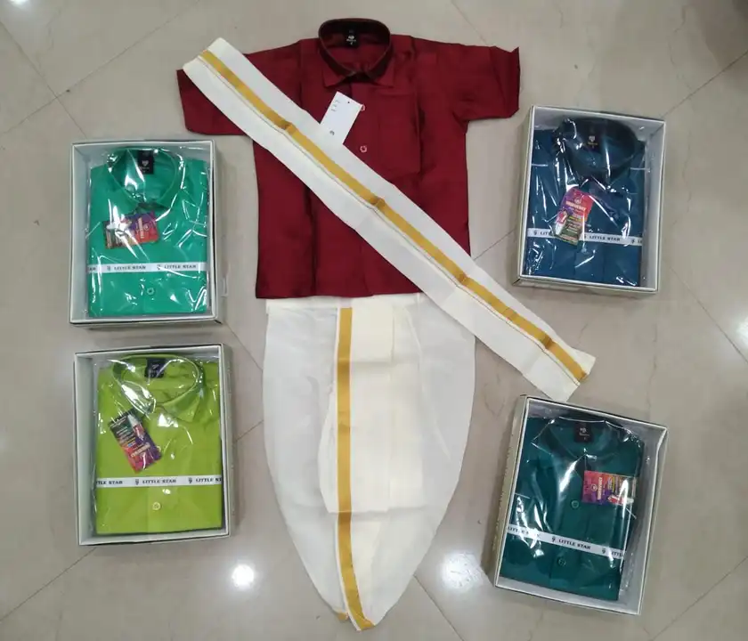 PANCHAGAJAM DOTHIES AND SHIRTS WITH TOWEL uploaded by SRI SAI TEXTILES on 5/9/2023