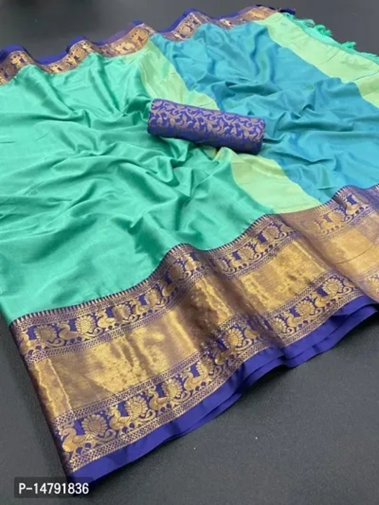 Beautiful Cotton Silk Jacquard Saree With Blouse Piece uploaded by Smart Store on 5/29/2024
