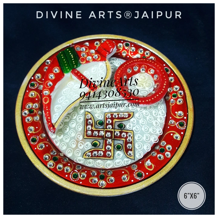 Marble Puja Aarti Thali uploaded by Divine Arts on 5/9/2023